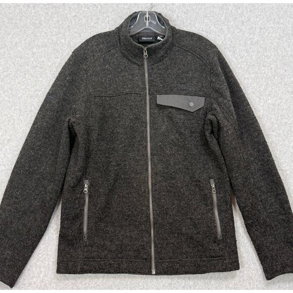 Marmot Poacher Pile Sweater Jacket Size M Wool Blend Pockets Hiking Trail Cozy - Picture 3 of 16